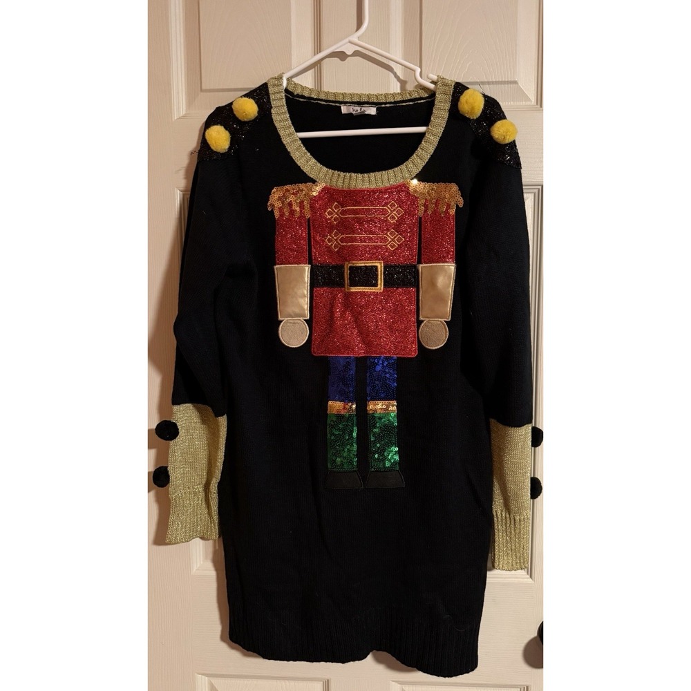 Ideal Ugly‎ Christmas Sweater Dress Size L Nutcracker